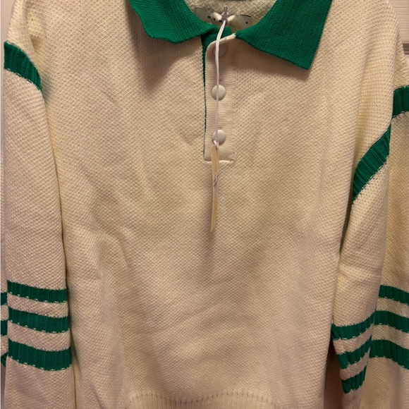 MNML Men’s Polo Knit Green/White Sweater Size Medium BNWT - Picture 9 of 11